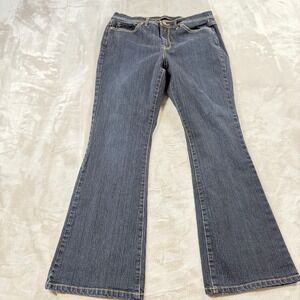 Jeanstar Flare Jean Women 33 Dark Wash Indigo Blue Mid Rise Boho Denim Excellent